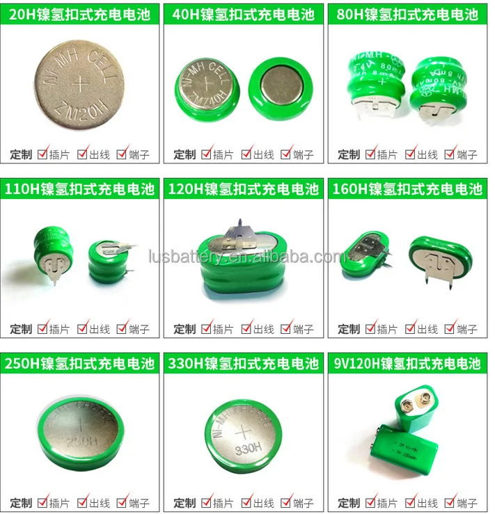 Coin Cell Rechargeable Battery 80mah 1.2v Nimh Button Cell - Buy Nimh ...