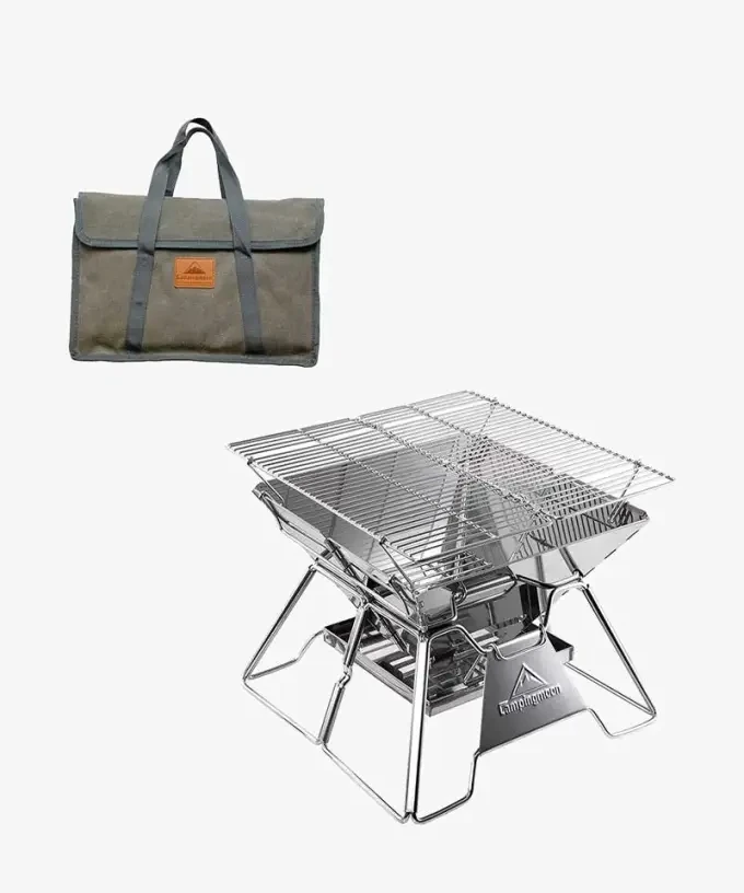 CAMPINGMOON Portable StoveTop Grill Net Mini Foldable Furnace