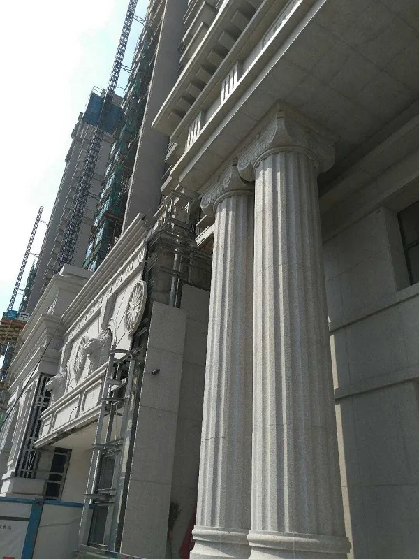 Customized Project Tan Brown Granite Square Column Cover, Roman Square Marble Stone Home Gate Pillar Design