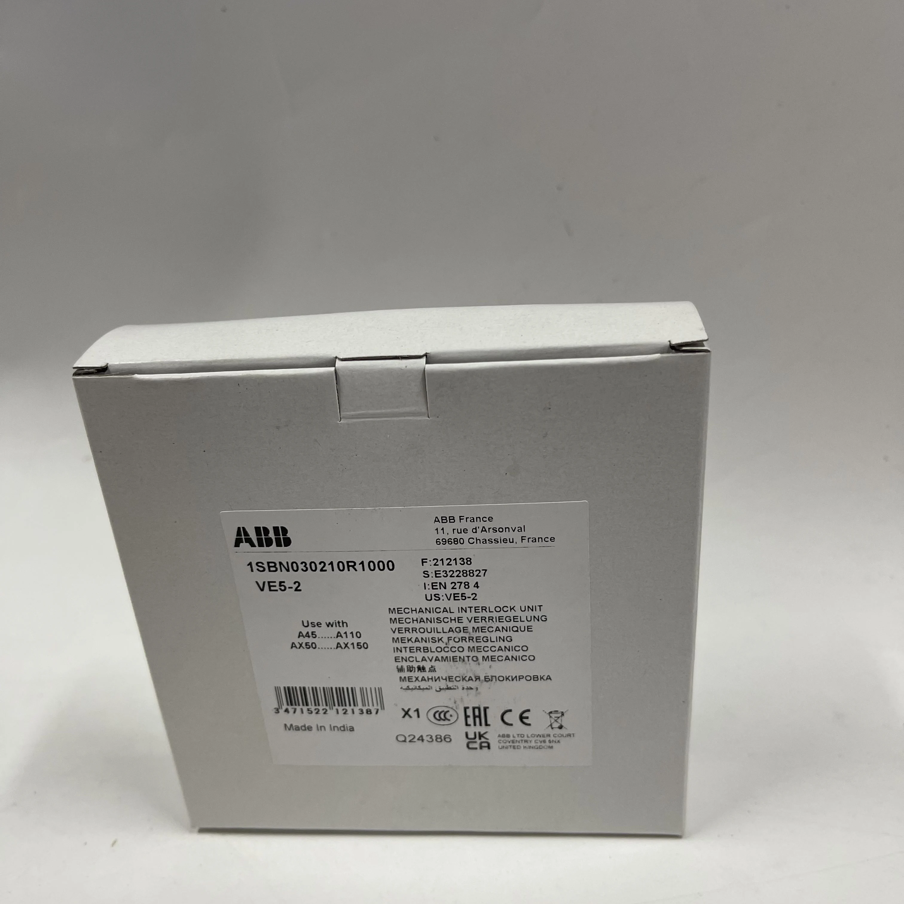 ABB Mechanical Interlock Unit 1SBN030210R1000 VE5-2 ABB Mechanical Interlock Unit 1SBN030210R1000 VE5-2