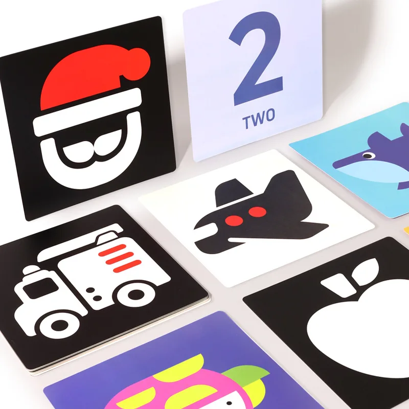 Hoge contrast baby flitskaarten zwart wit kleur visuele stimulatie leeractiviteit kaart hersenontwikkelingsspeelgoed Montessori cadeau