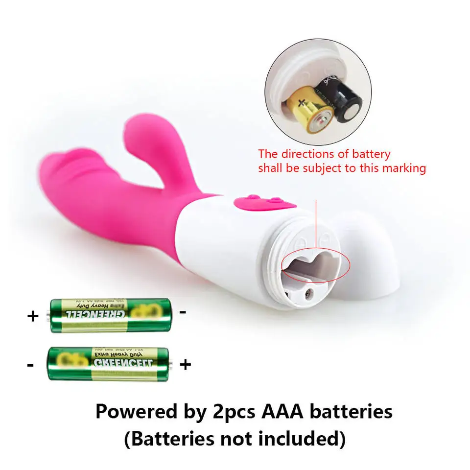 Double Action Purple Pink Red Battery Rabbi Vibrator with 30 Frequency G  Spot Extra Large Rabbit Vibrator Sex Toy for Women