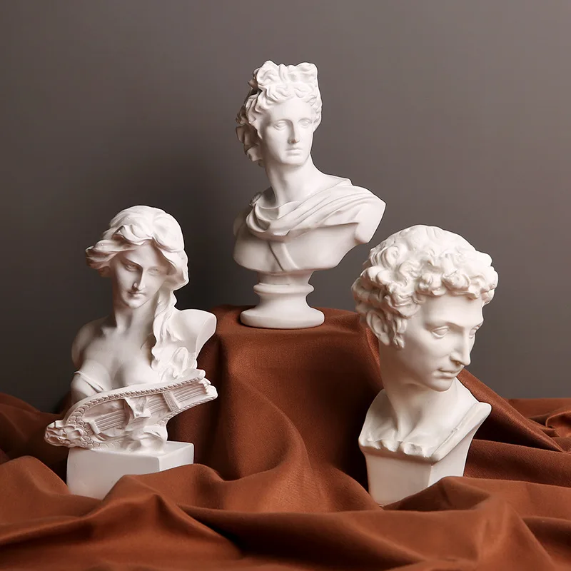1PC Mini Figurine Celebrities Home Decor Drawing Practice Plaster Statue Famous Sculpture Gypsum Bust Portraits Greek Mythology