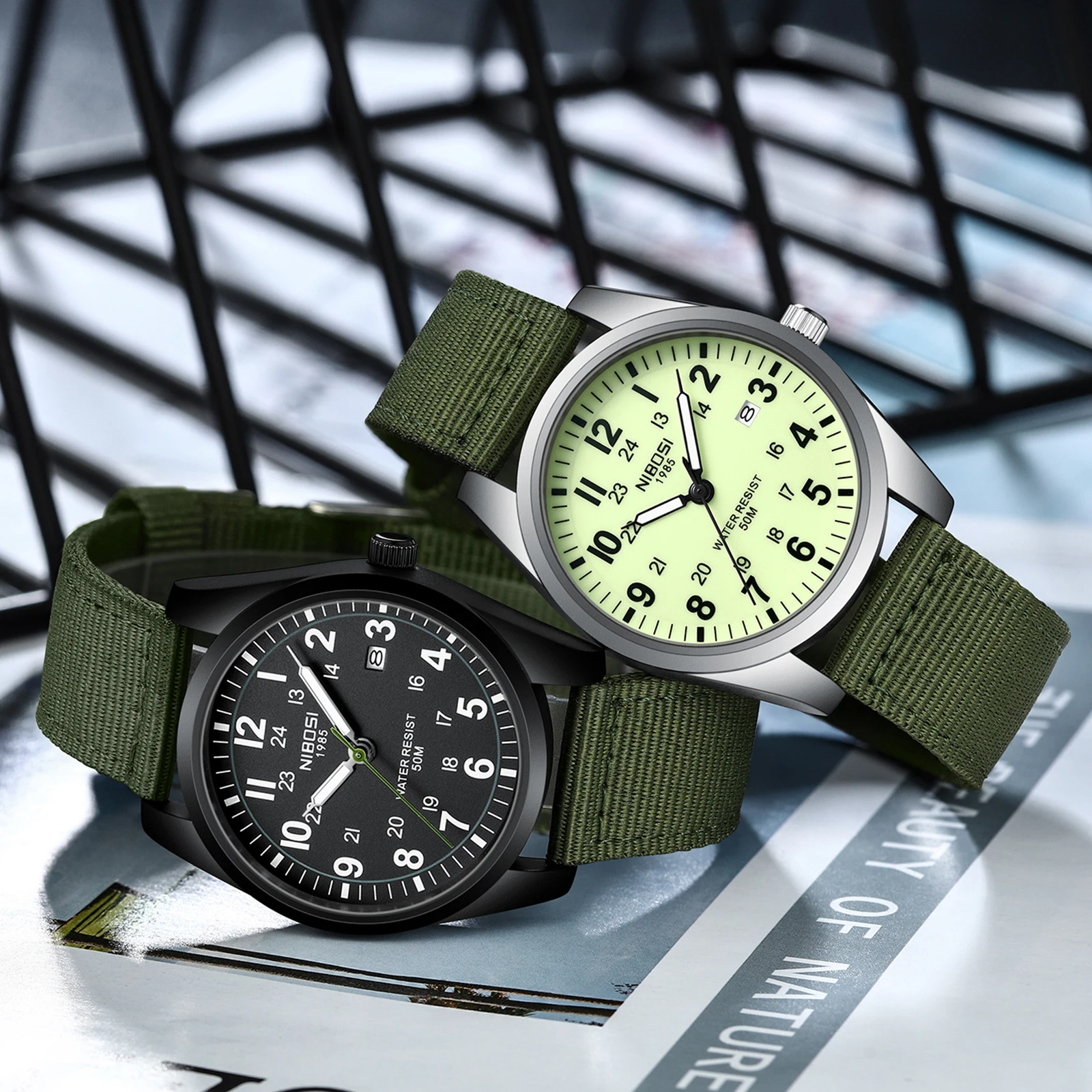 OROLOGIO DA POLSO 72 Mm Correa Para Hombre Cinturino In Nylon Con - 5