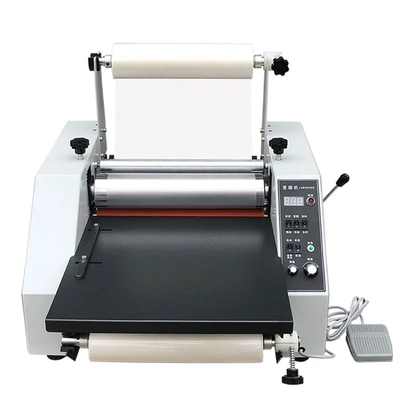 450mm Electric Laminating Machine Large Steel Laminating Equipment  Hot Cold Film Roll Bopp Label  Laminating Machine