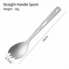 Grey  Straight Handle Titanium Spork