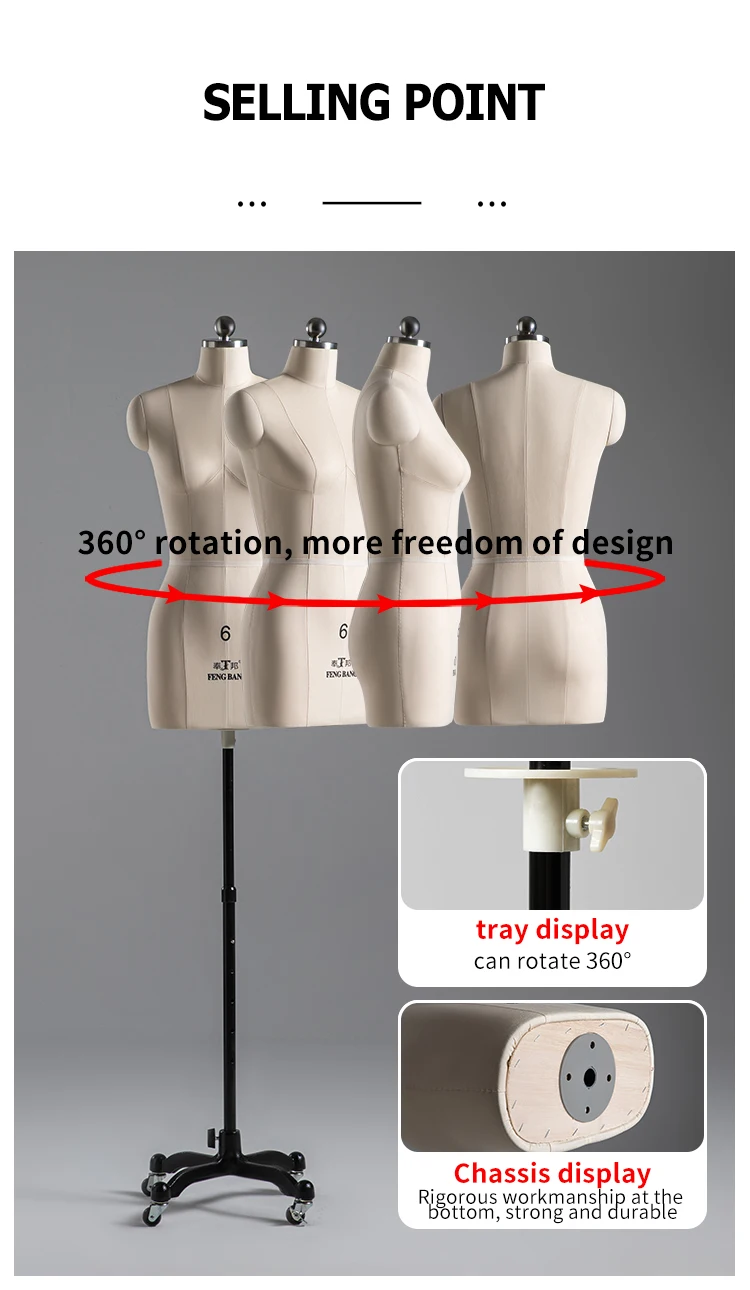 Female Upper Body Dress Form For Sewing Mannequin European Size And