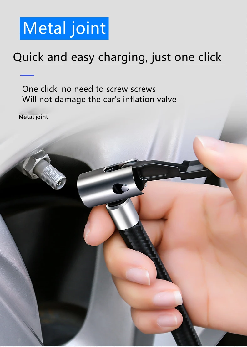 Безопасный беспроводной мини-насос с цифровым дисплеем для накачивания шин воздушный