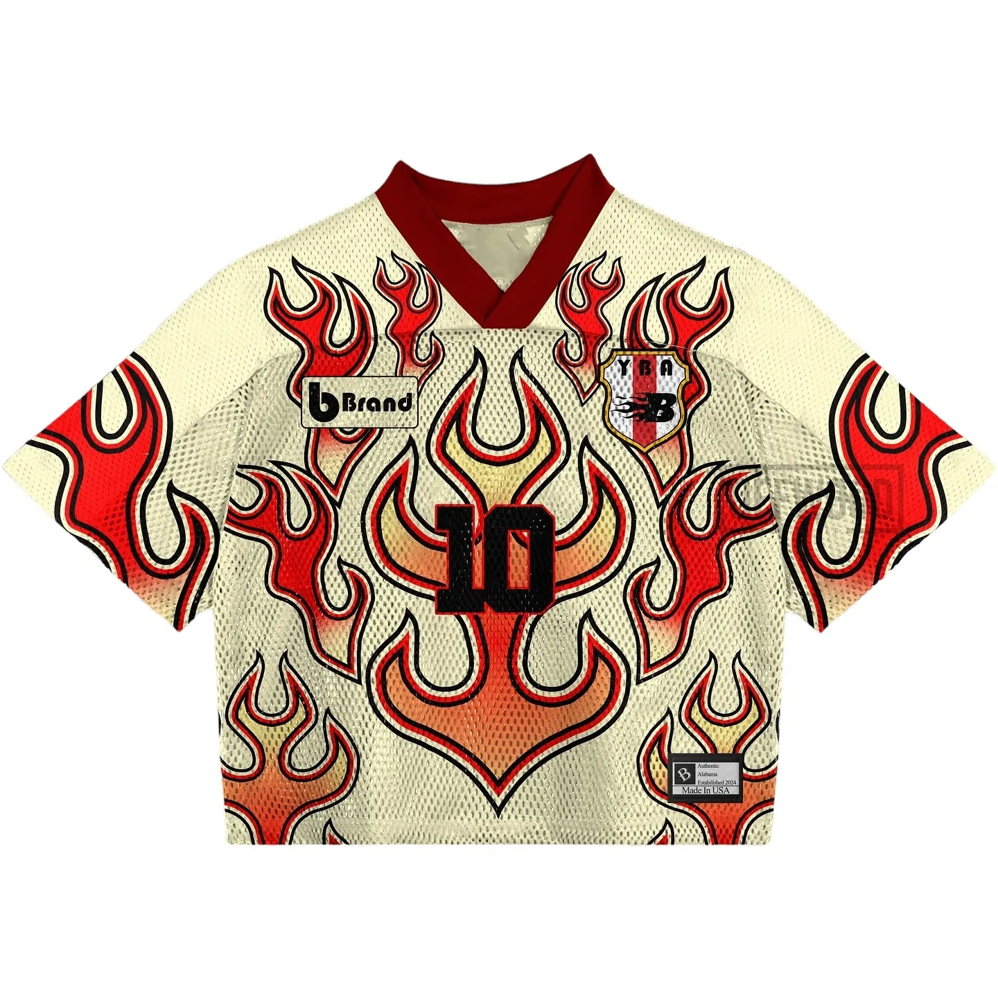 Selfgemaakte premium oorskiede boksagtige retro sokkertrui met druk-op-aanvraag, vintage uniseks grafiese gimnasiumklere, Amerikaanse voetbal-T-shirt
