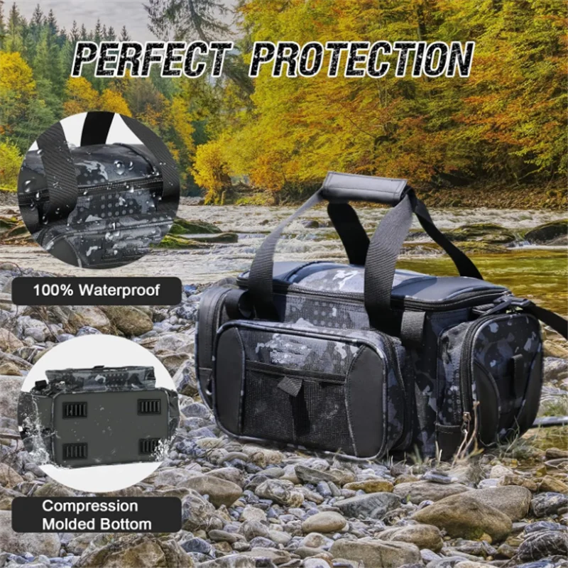 Sac à Dos Pêche Cylindrique 23L – Polyester 1000D, Imperméable, Porte-Canne, Bandoulière S-Shape, Pour Matériel De Pêche
