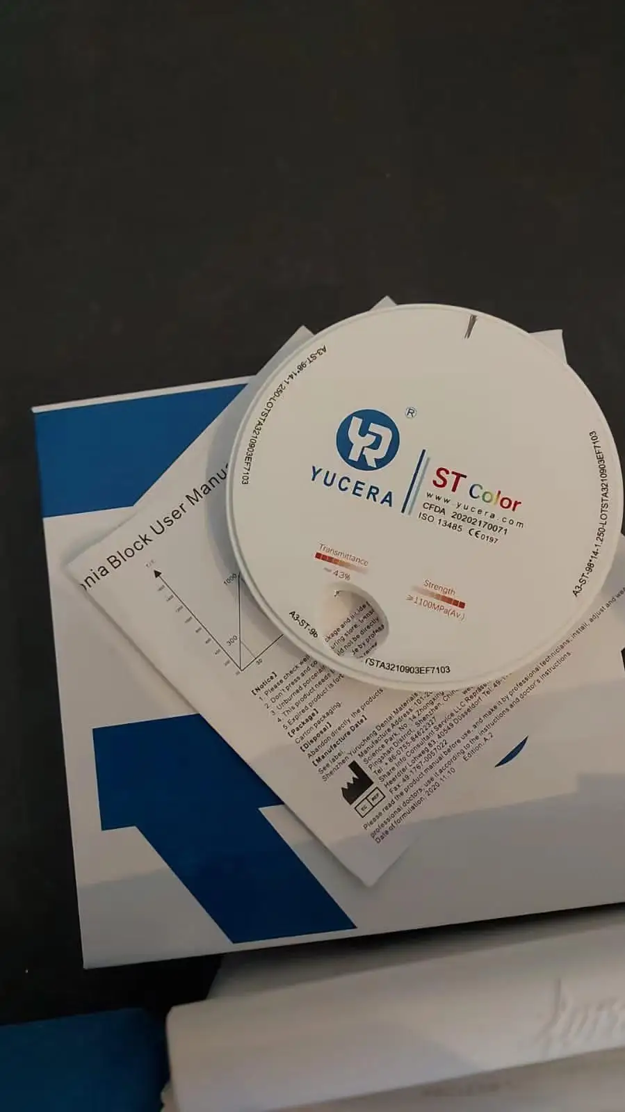 China Factory Price AG System Zirconia Blank 89mm ST Color Preshaded Dental Zirconium Blank