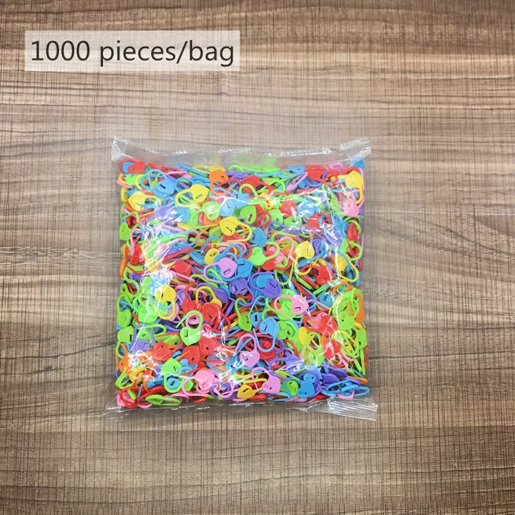1000pcs Pastel Color Stitch Marker Knitting Plastic Crochet Hook Set