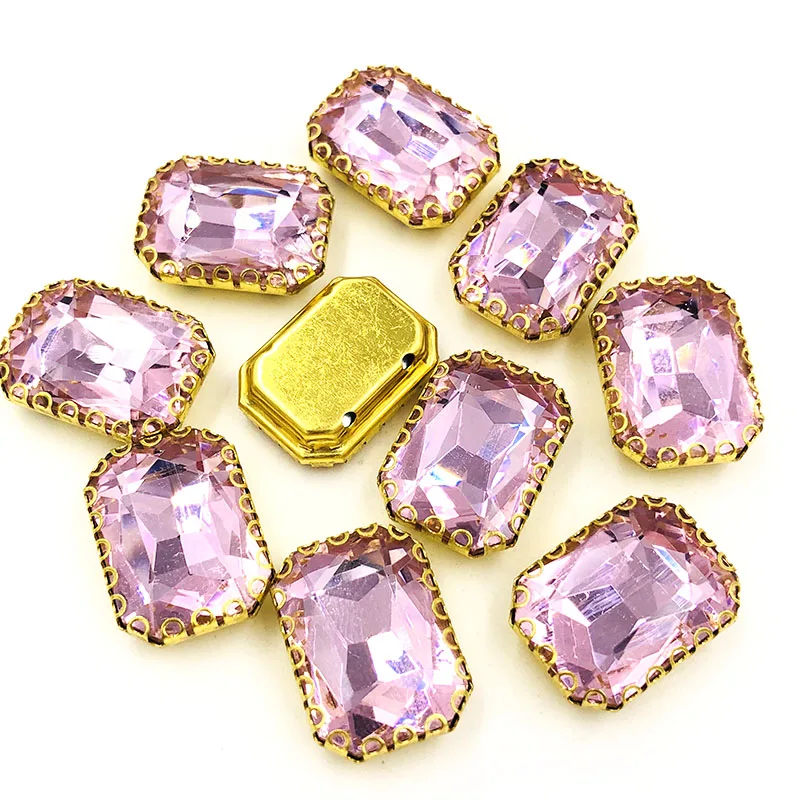 100pcs triangle shape 14mm gem stones sew on crystals light purple  rhinestones flatback dress accessory - AliExpress