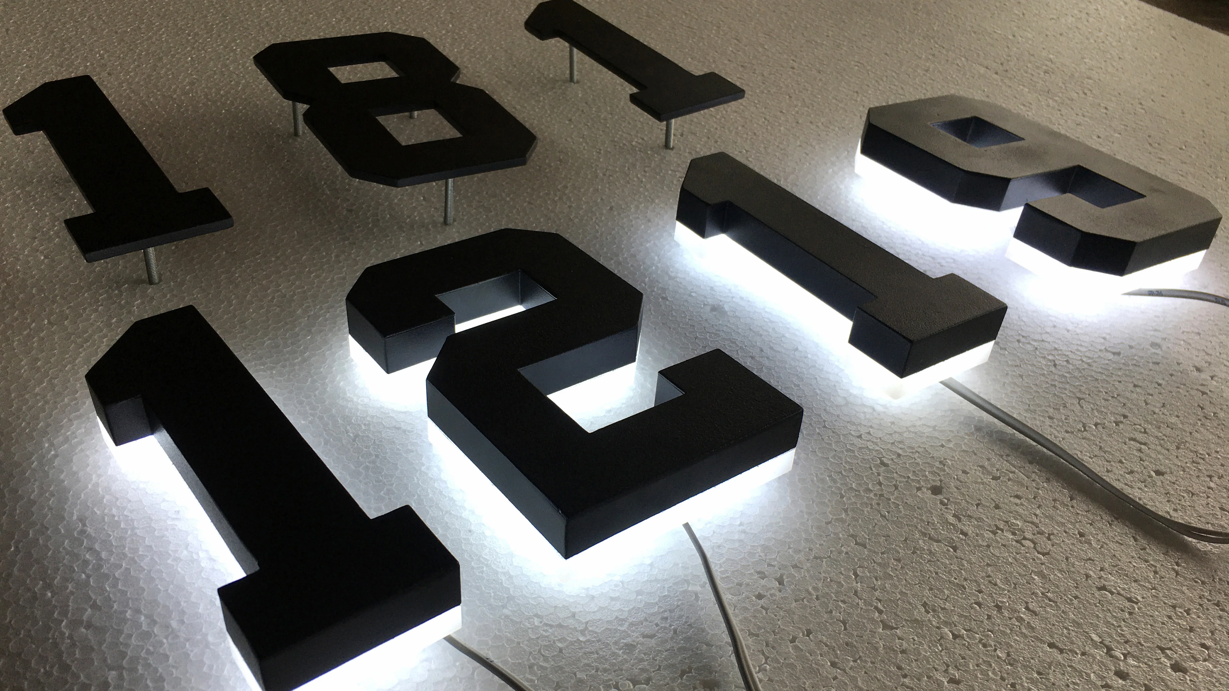 Custom Led House Number Stainless Steel Glow In The Dark Illuminated