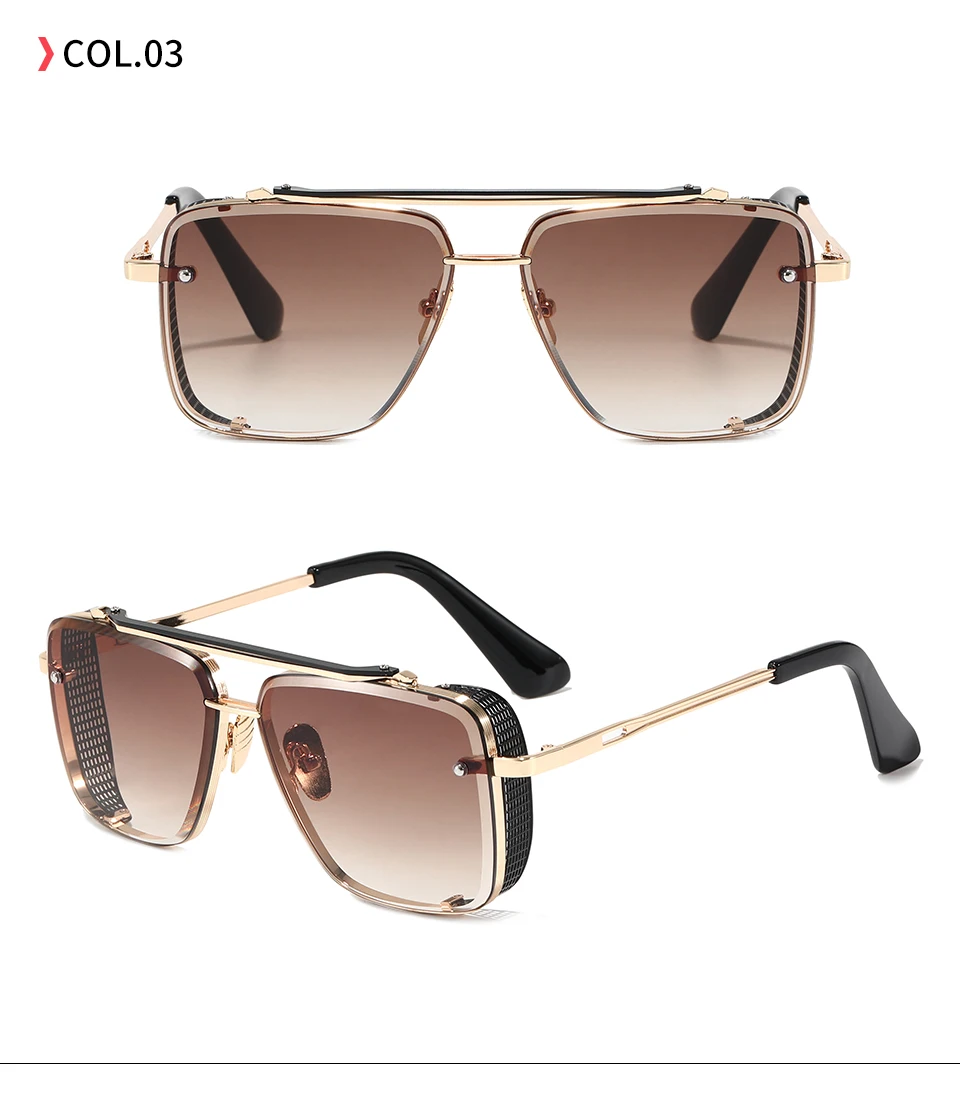 Men's Square Metal Sunglasses | UV400 Protection Fashion Eyewear
