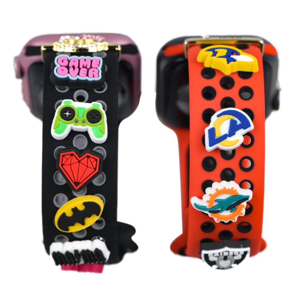 PVC rubber watch decoration charms for i watch silicone watchband charms For Smart Watch Bands & Accessories