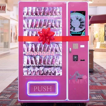 Zhongda Smart Hot Custom Pink Eyelash Hair Vending Machine With Led ...