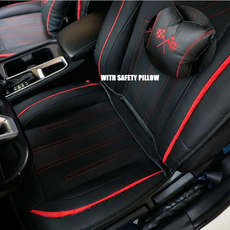 Универсальные аксессуары для интерьера автомобиля, роскошный эластичный Износостойкий чехол из искусственной кожи премиум-класса для автомобильного сиденья с подушками на подголовник