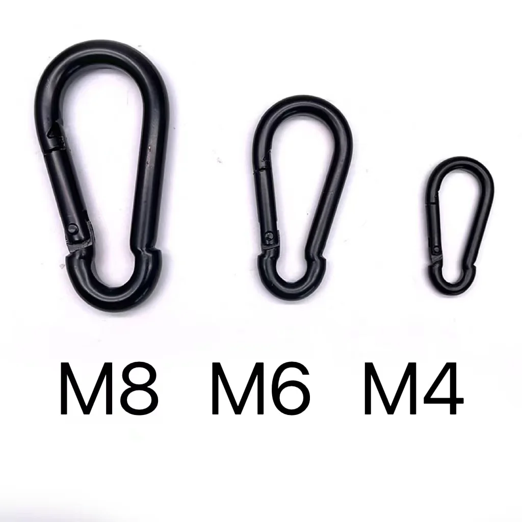 Factory Direct Gourd Shape Snap Hook Black Spray-paint Carabiner Rope Outdoor Hanging Accessory Hammock