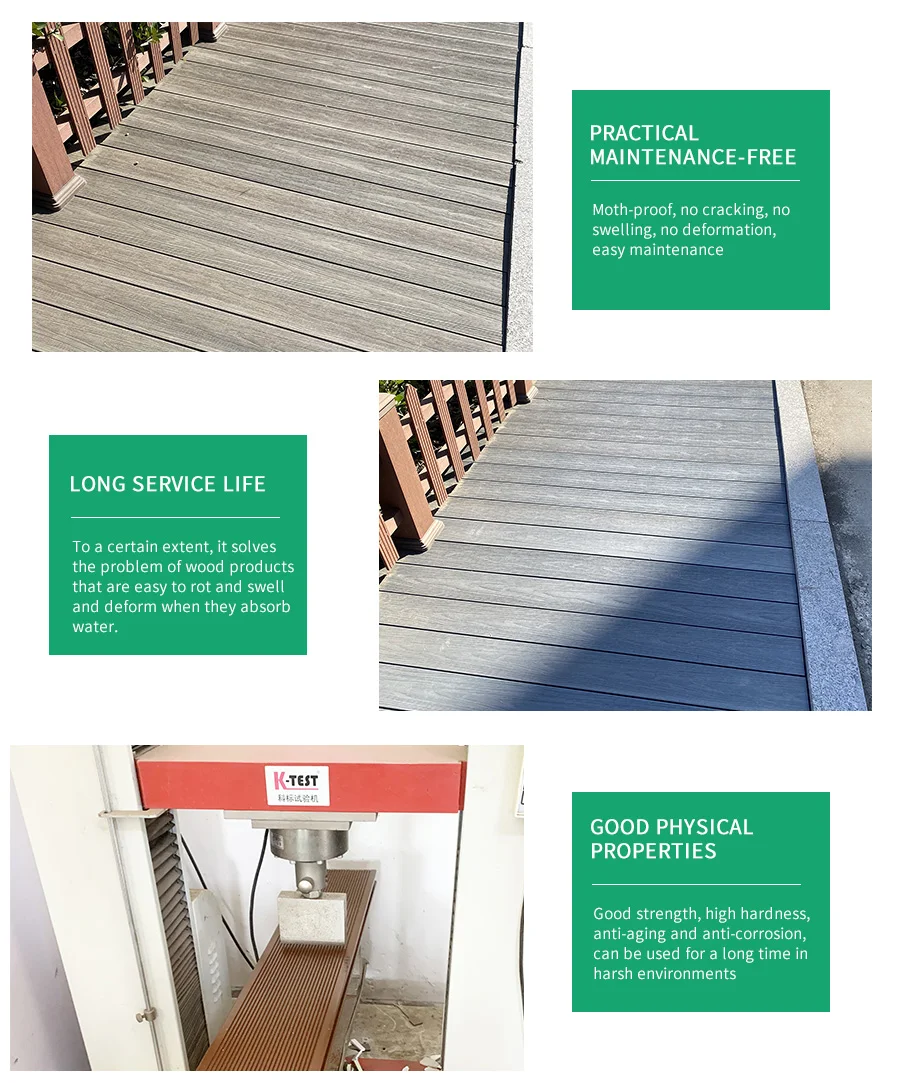 Outdoor Solid Fire-resistant Anti-uv Wpc Decking Covering Plank