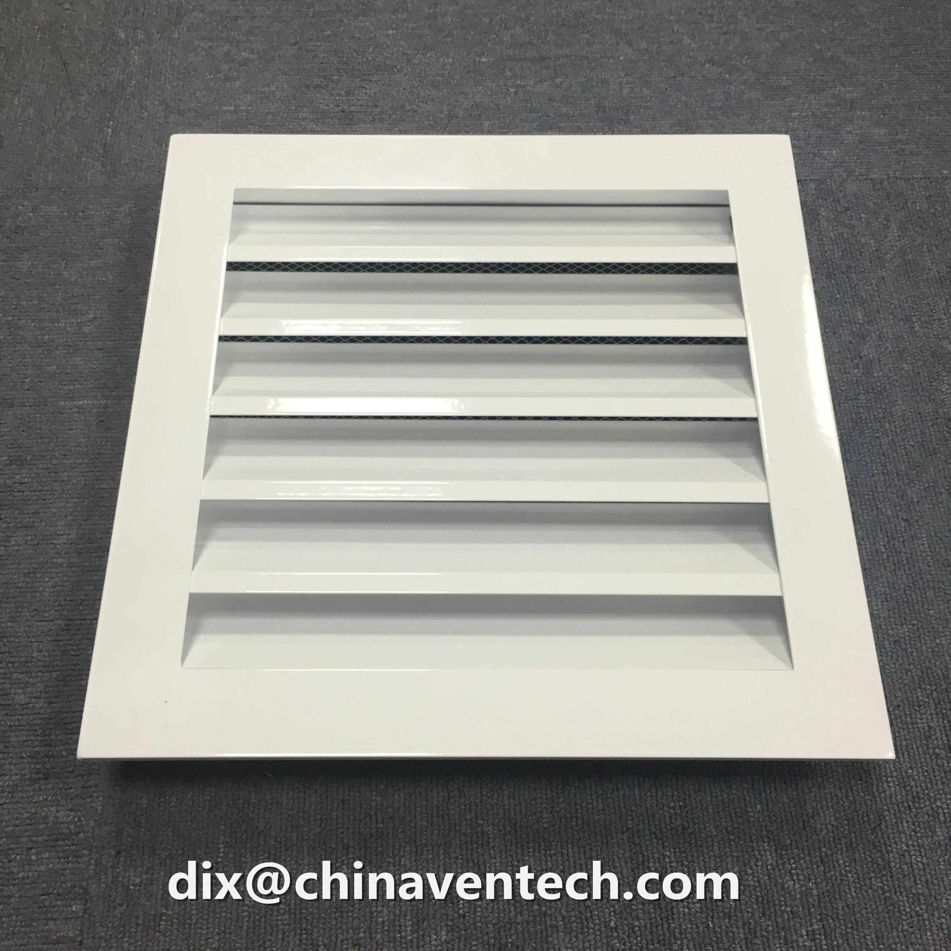 Hvac exterior grille ventilation weather louver with wire mesh