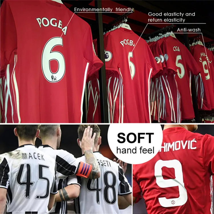 Cheap Custom Jersey Numbers and Letters T-Shirt Letter Stickers Soccer Jersey Heat Transfer Name and Numbers for Football