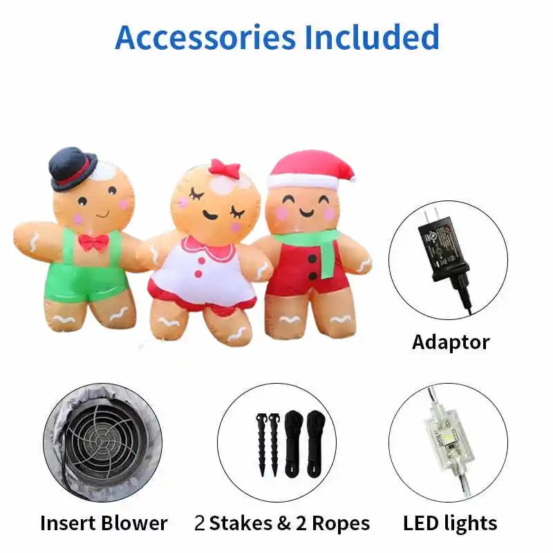 310ft Blow Ups Christmas Inflatable Gingerbread Girl Hand In Hand