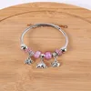 13#ycb017-2 three elephant pendant pink