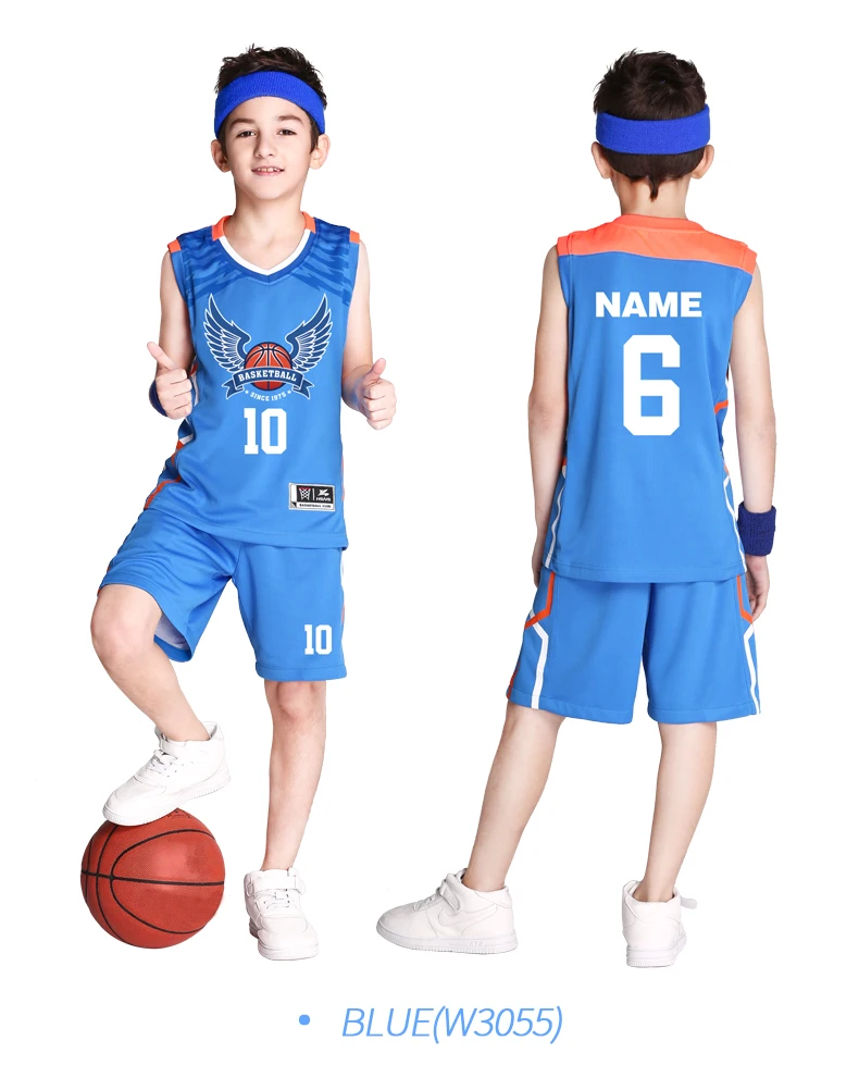 Kids Basketball Jersey Custom Breathable Child Basketball Uniform ...
