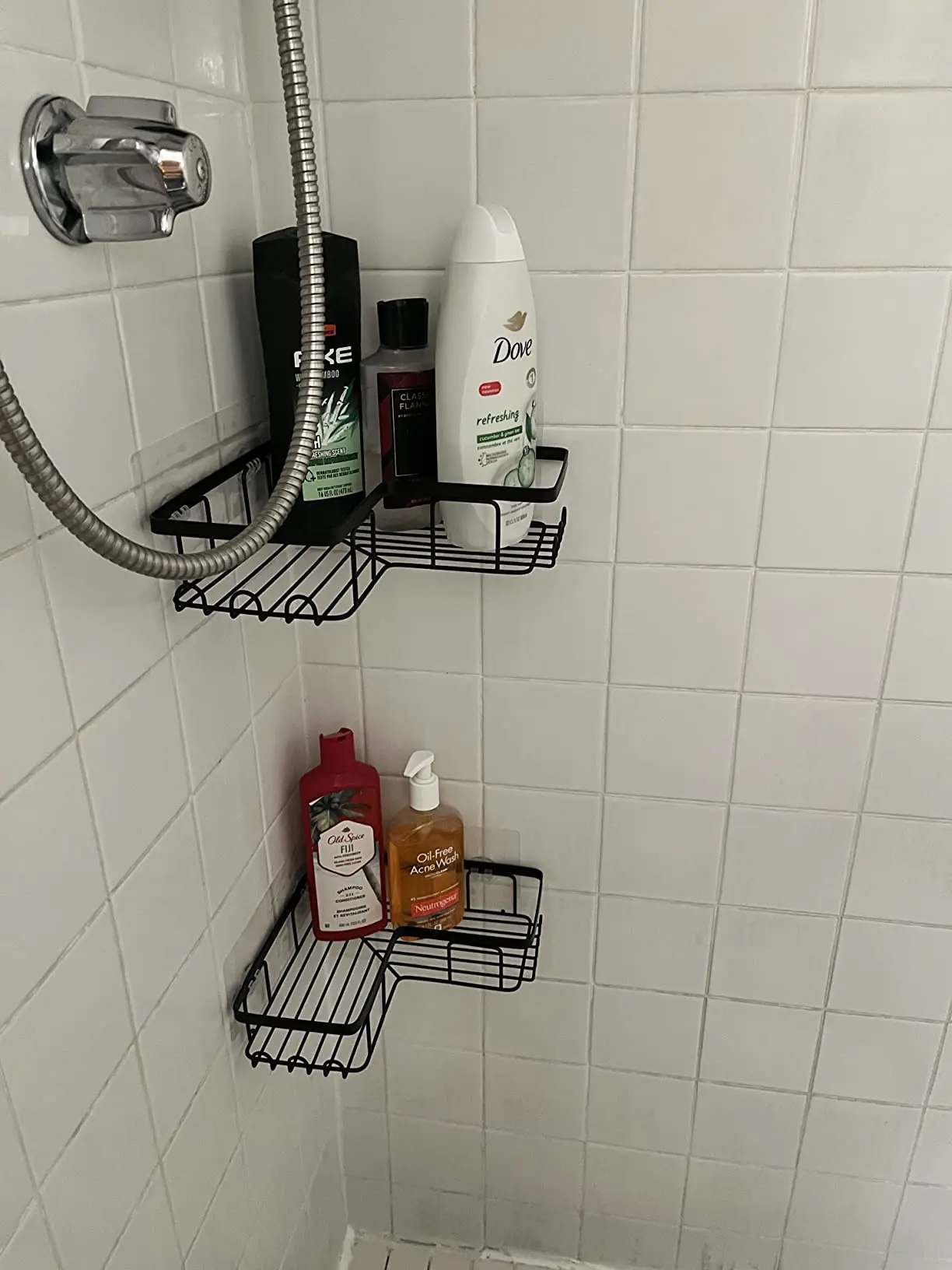 Dracelo 3-Pack Adhesive Stainless Steel Corner Shower Caddy