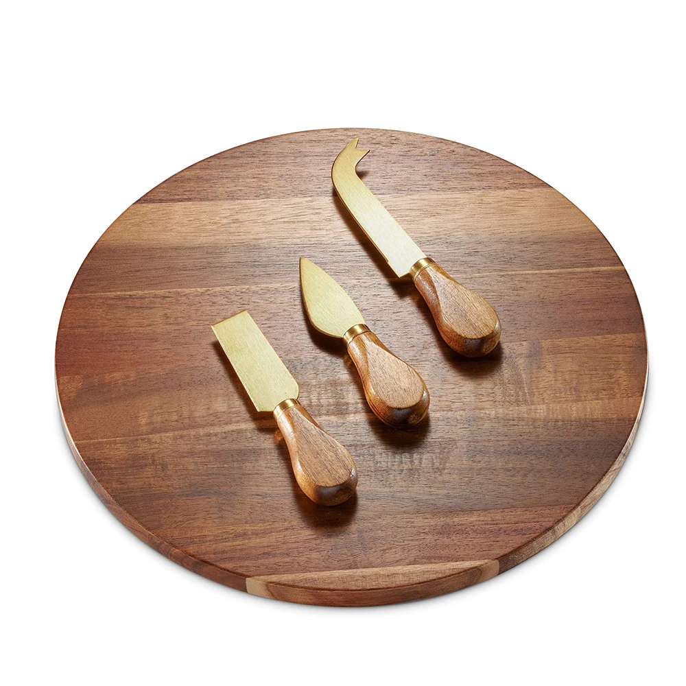 Acacia Wood Cheese Boards With Cheese Tools Buy Wood Cheese Board Set