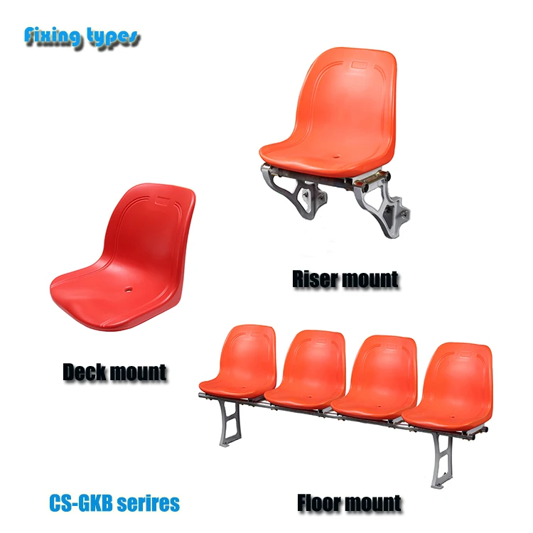 HDPE High Back Blow Molded Fixed Stadium Chair Stadium Seating