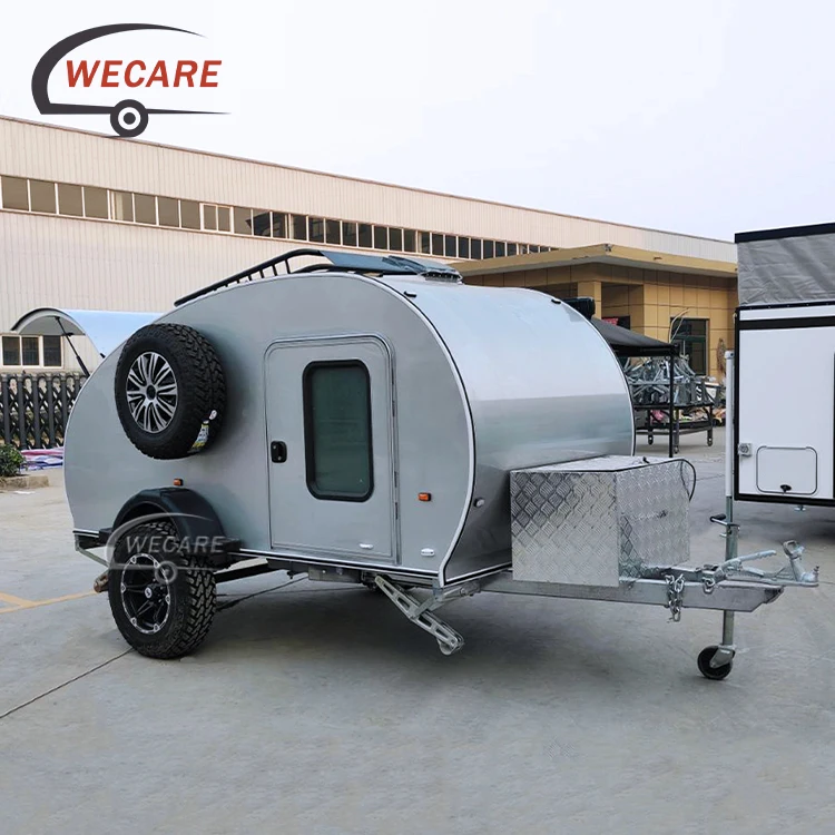 Wecare Factory Custom Mini Off Road Teardrop Caravan Slide in Camper Van Trailers Camping Caravan Small Travel Trailer for Sale