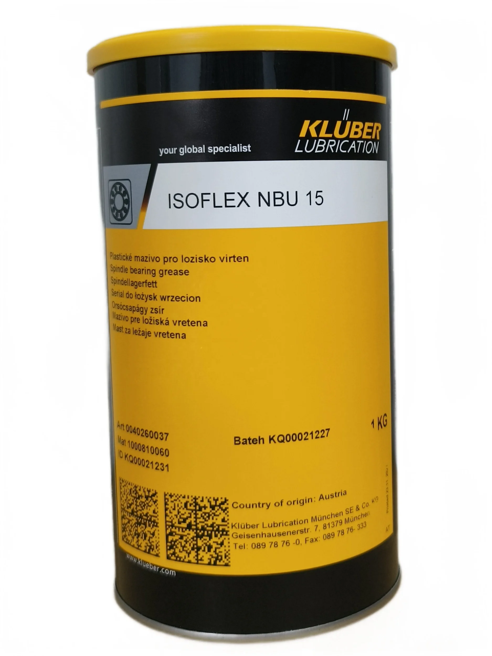 Kluber Isoflex Topas Nb152/nb52/nca52/gb00/nbu12 Bearing Grease 1kg