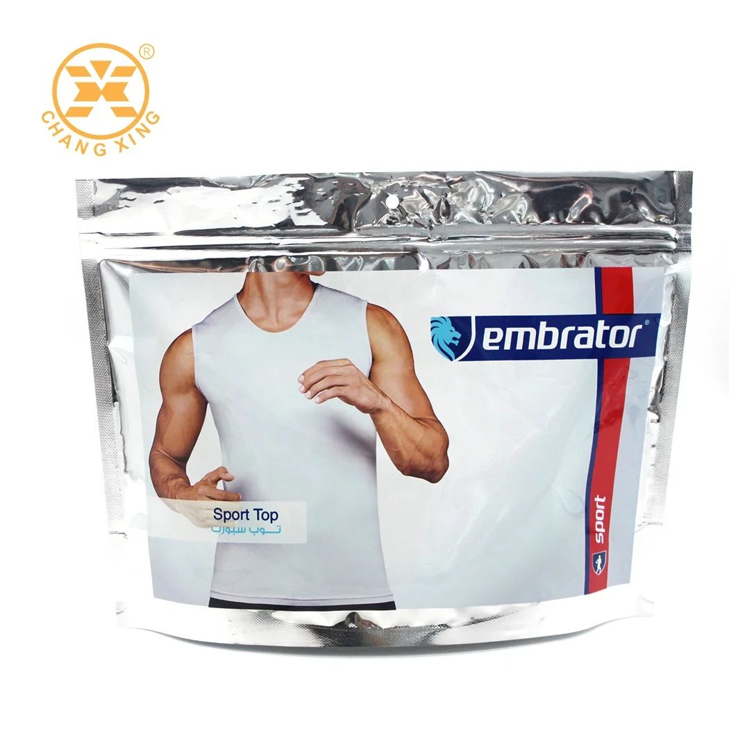 Custom Logo Clear Zip Lock Plastic Underwear Zipper Swimming Clothes Packaging Bag Frosted Plastic Bag for Boxer Brief