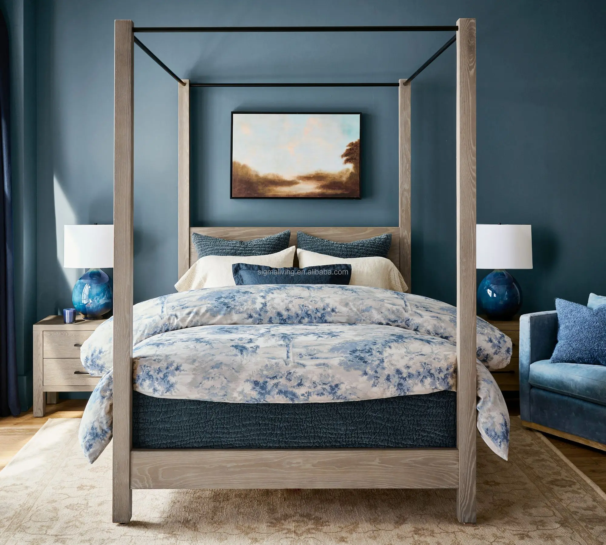 canopy bed king smart bed indoor furniture bedroom wood canopy bed