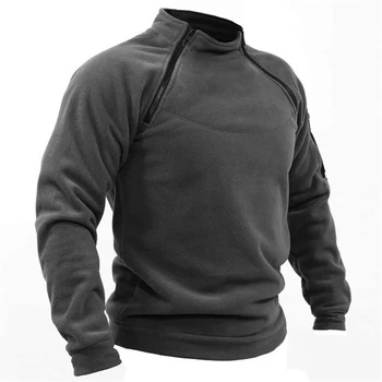 Men's Outdoor Hunting Clothes Warm Fleece Zippers Pullover Autumn Male pullover Coat clothing for men