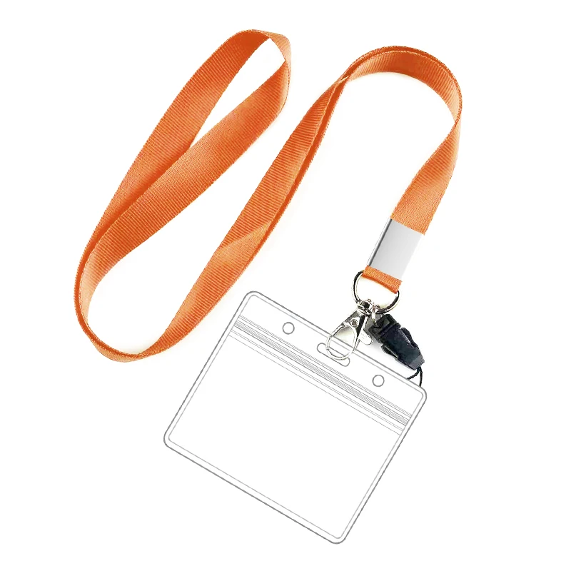 Customizable Waterproof PVC Plastic ID Card Holder Lanyard With Silk Screen Printing Sublimation Printed Neck Lanyard ID Badge