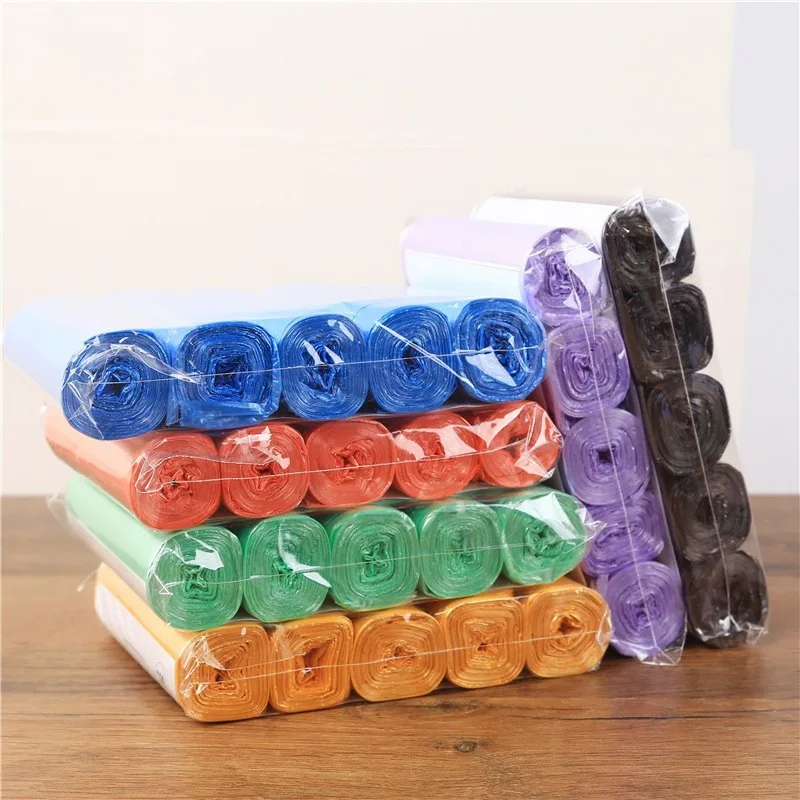 DS2473 Rolls Kitchen Garbage Bags for Office Bedroom Colorful Portable  Rubbish Bags Disposable Plastic Small Trash Bags