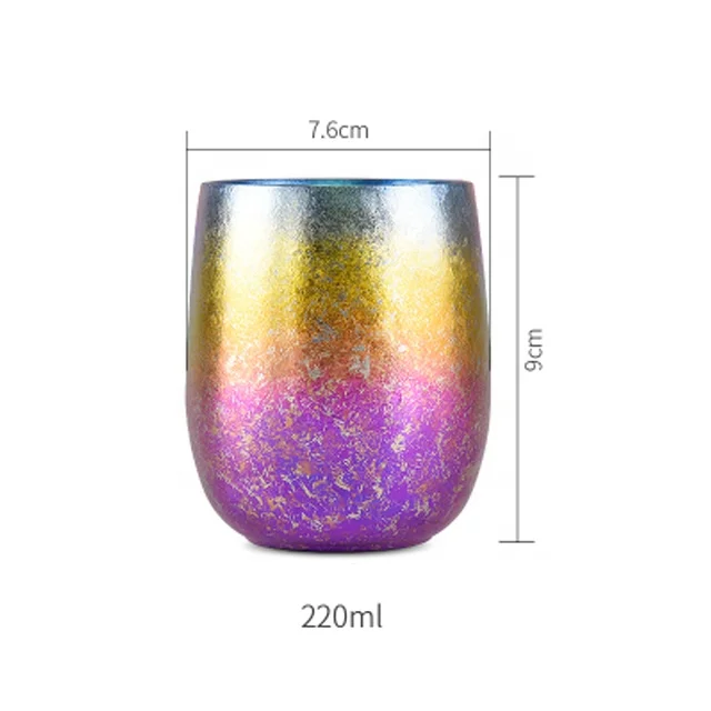Custom Ice Pattern Fashionable Design Metal Mug With Ultralight Titanium Water Cup