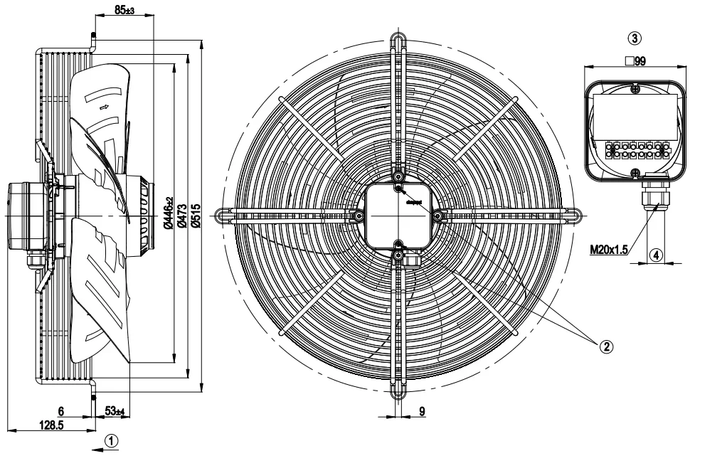 Hvac German Original Condenser, S4D500-AD03-01, 400V, 500MM - detail 10