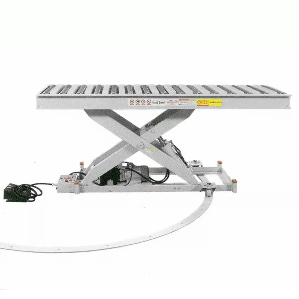Hongrui Custom Fixed Scissor Hydraulic Lift Electric Roller Type Work Lift Table With Scissors
