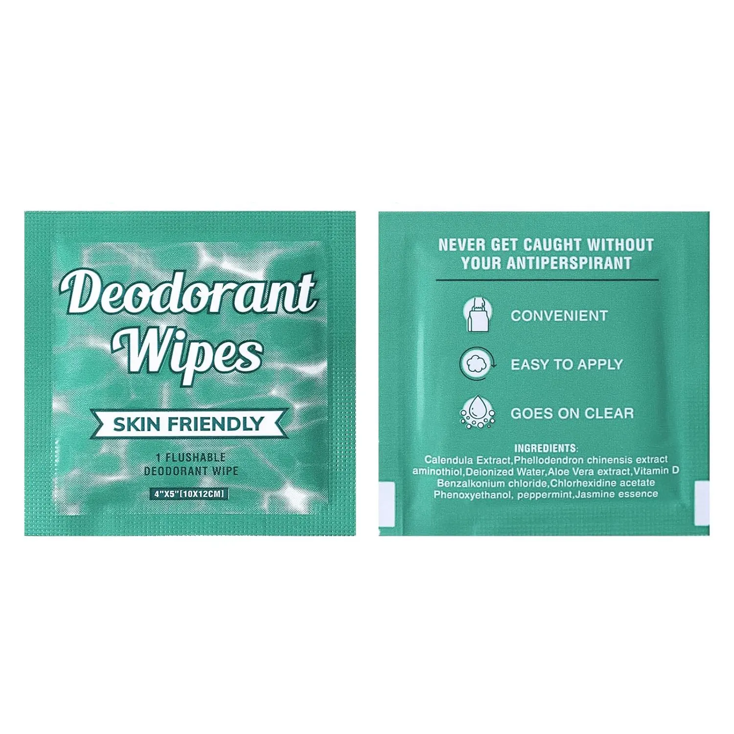 Antiperspirant Deodorant Wipes - 50 Individually Wrapped Body Wipes For Travel & On-the-Go Freshness