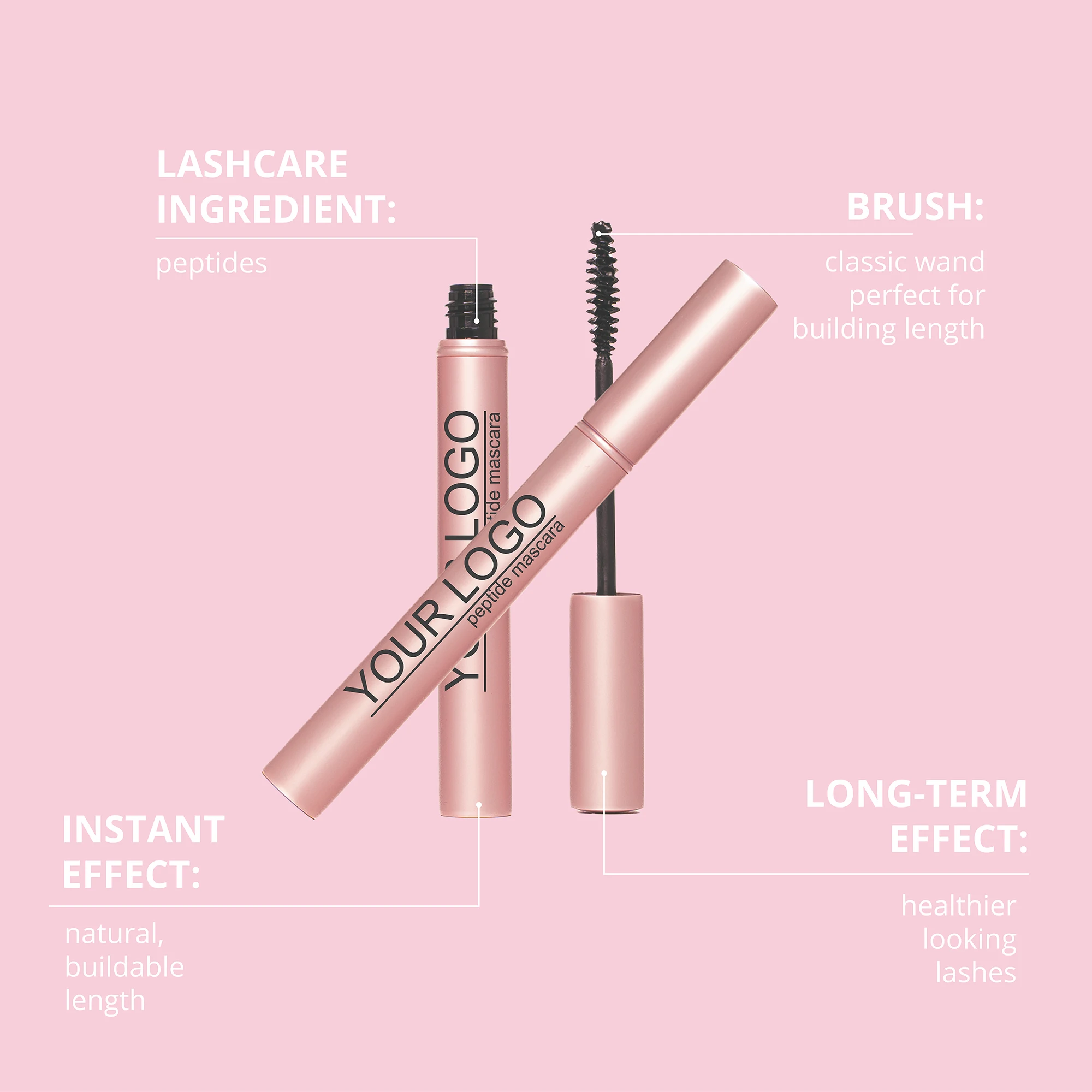 Create Your Own Brand Custom Logo Cruelty Free Makeup Wholesale Keratin Vegan Oil Free 4D Long Lash Fiber Mascara Private Label