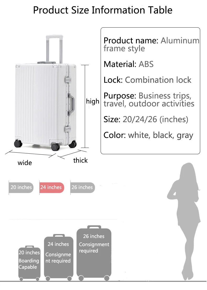 New Multi-functional Aluminum Frame Luggage With Usb Socket Cup Holder ...
