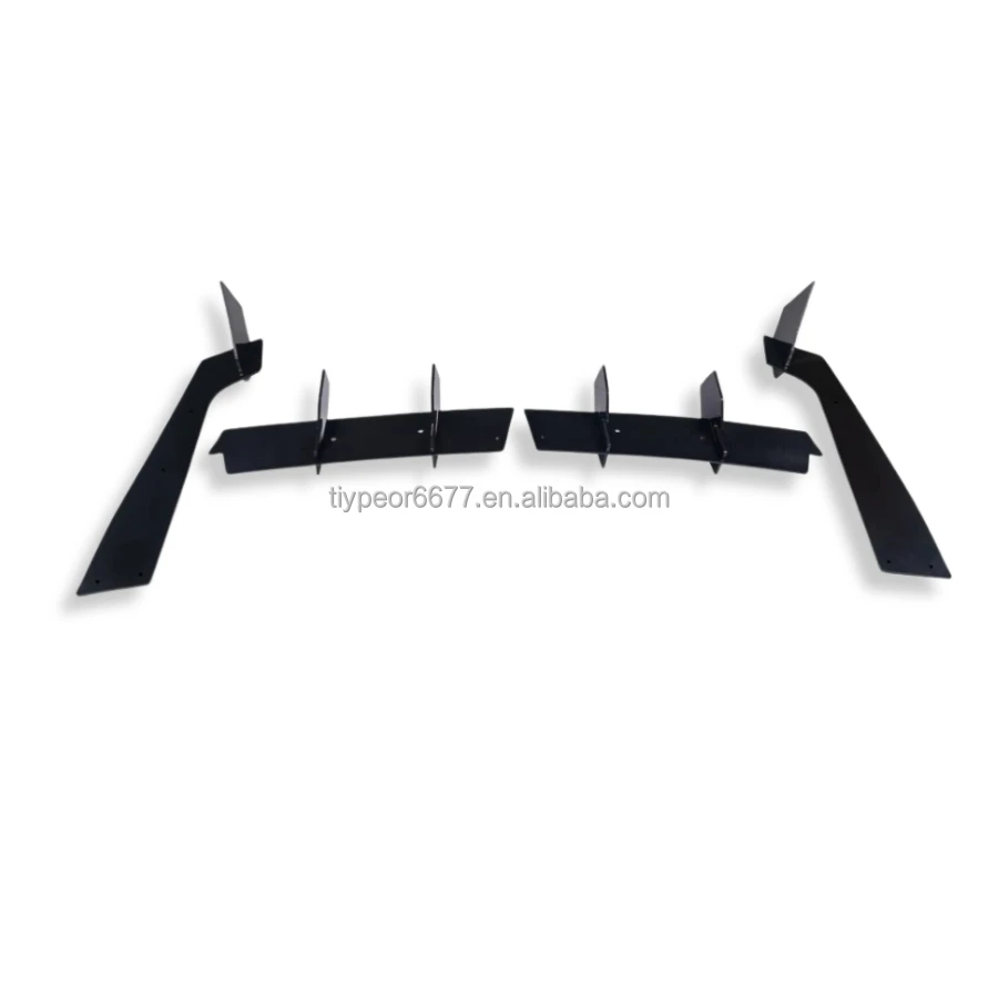 product tiypeor shark fin rear bumper diffuser for ford mustang 2015   2023 v2 style gloss black rear diffuser  rear side splitter-5