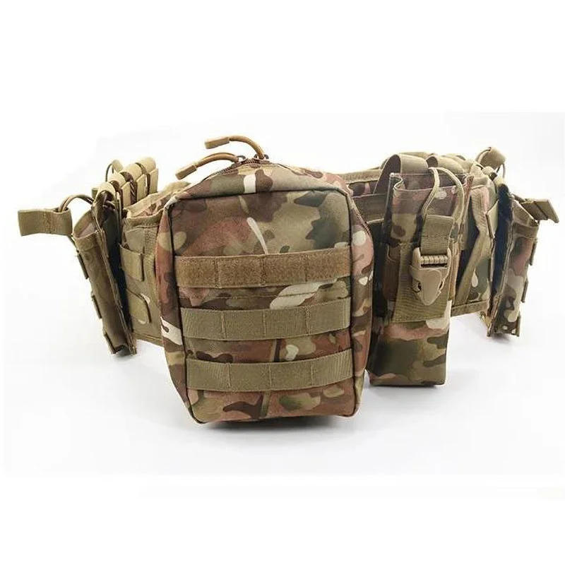 Adjustable Outdoor Quick-release Buckle Outdoor Waist Wrap Camouflage Tactical Belt Set Multi-functional Belts Accessory Bag