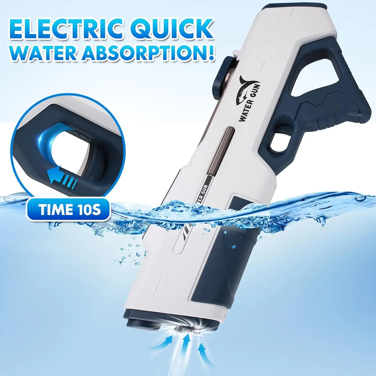 Automatic Water Gun Summer Beach Pool Backyard Outdoor Toys Large Capacity Water Blaster Powerful Electric Water Squirt Gun