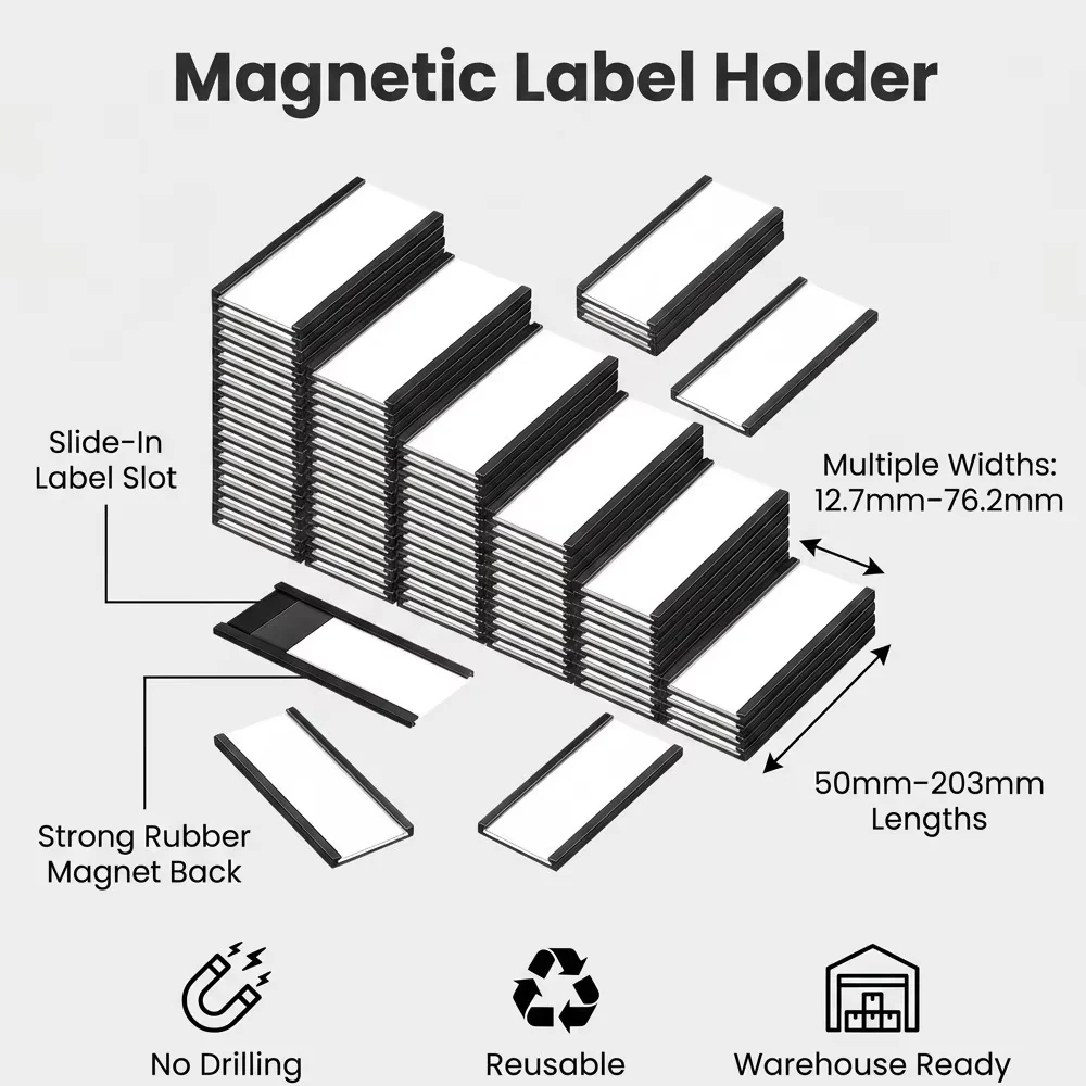 Repositionable label holder bin storage