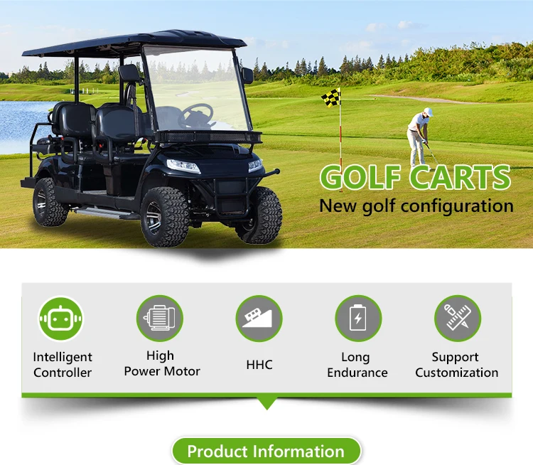 Factory Direct New Design Golf Cart Body 4 Wheel Disc Brake Golf Cart 4